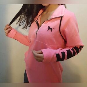 Victoria's Secret PINK Quarter Zip Mock Neck Pullover Sweatshirt XS
